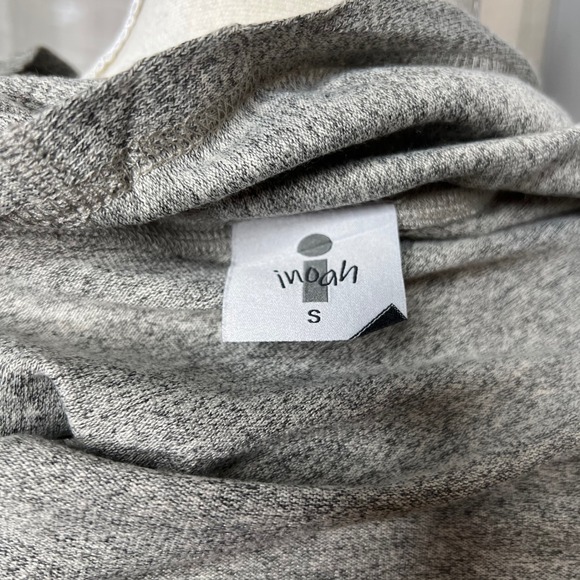 Inoah Open Front Cardigan Sweater Watercolor Floral Gray Pink Women's Size Small - Picture 10 of 11